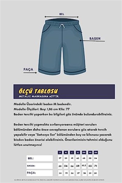 MMETALIC Regular Fit Yanları Cepli Rahat Kesim 2Li Erkek Şort Antrasit-Gri 4XL…