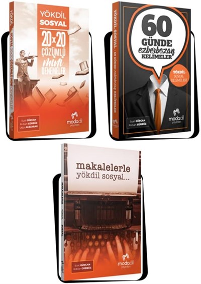 Modadil Yayınları 60 Günde Ezberbozan Kelimeleri Sosyal - Makalelerle Yökdil Sosyal - Yökdil Sosyal 20x20 Çözümlü Deneme Seti (3 Kitap Yökdil Sosyal Seti)