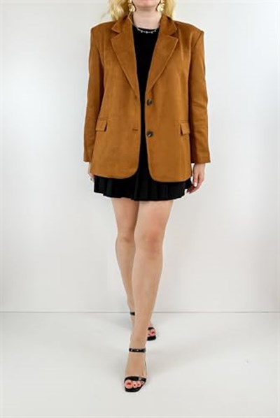 Modaonna Kahverengi süet blazer ceket