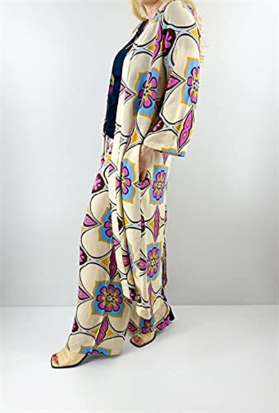Modaonna Pamuklu Kimono Pantolon Takım
