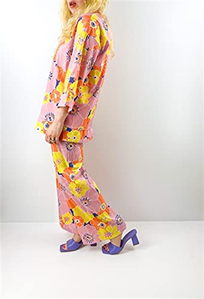 Modaonna Vintage Desen Gömlek Pantolon Takım