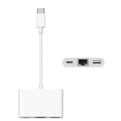 MODDESTORE Type-C 3in1 Ethernet RJ45 ve USB Kamera Adaptörü Type-C To Ethernet Kamera Çevirici Adaptör Okuyucu OTG Pd USB