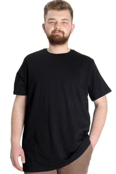 Mode XL Büyük Beden Erkek Basic T-Shirt - Rahat ve Şık Plus Size Tişört, Casual Moda 20031