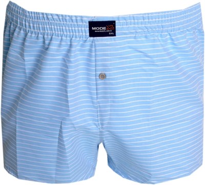 Mode XL Büyük Beden Erkek Boxer Desenli Poplin 6348 Buz Mavi