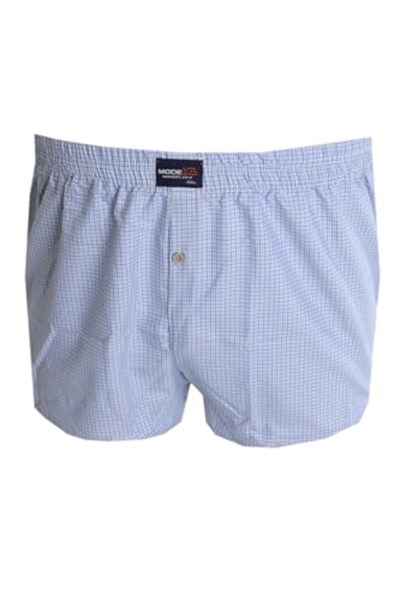 Mode XL Büyük Beden Erkek Boxer Desenli Poplin 6348 İndigo
