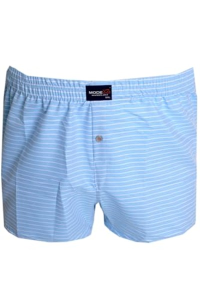 Mode XL Büyük Beden Erkek Boxer Desenli Poplin 6348 Buz Mavi
