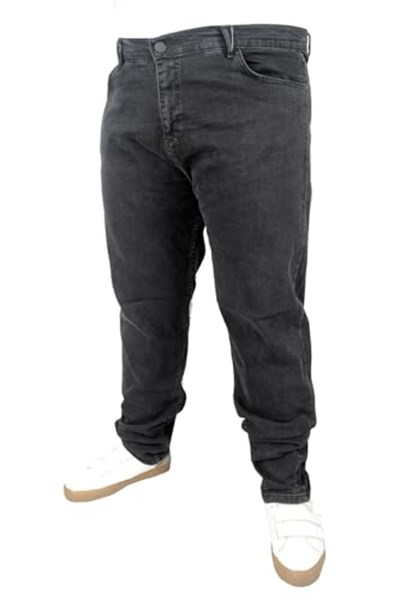 Mode XL Büyük Beden Erkek Pantolon Kot Black 21920 Füme