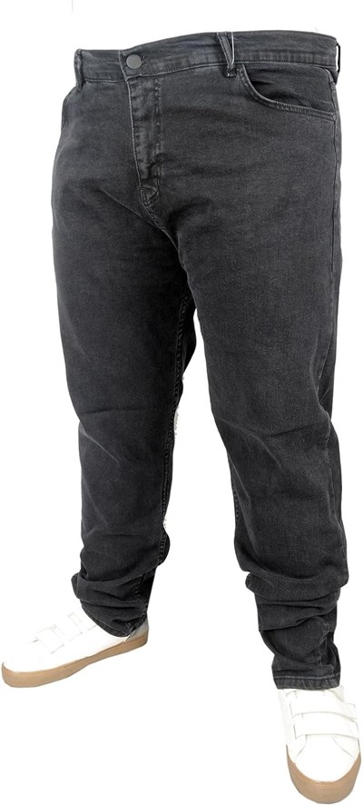Mode XL Büyük Beden Erkek Pantolon Kot Black 21920 Füme