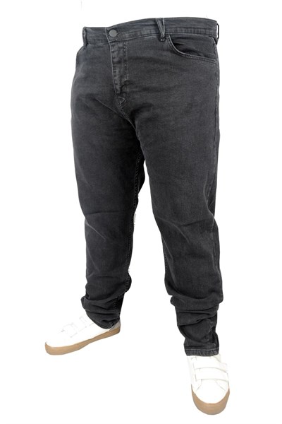 Mode XL Büyük Beden Erkek Pantolon Kot Black 21920 Füme
