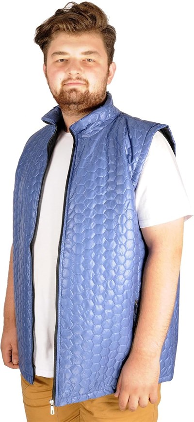 Mode XL Büyük Beden Erkek Yelek Basic Hexagon 21601 İndigo
