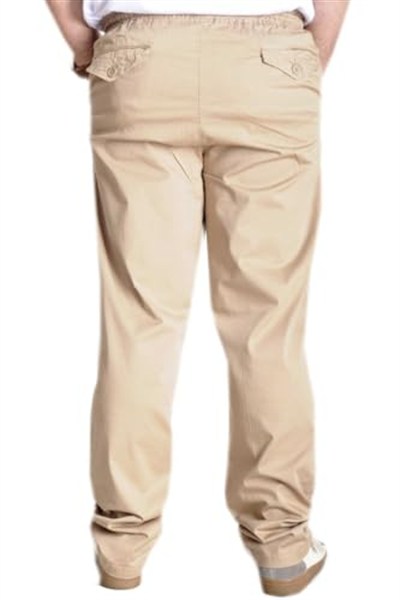 Mode XL Büyük Beden Pantolon Keten Jogger Milano 21913 Bej