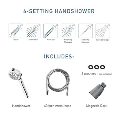 Moen 26100SRN Magnetix Handheld duş başlığı – Spot Resist, fırçalanmış nikel, 26100SRN