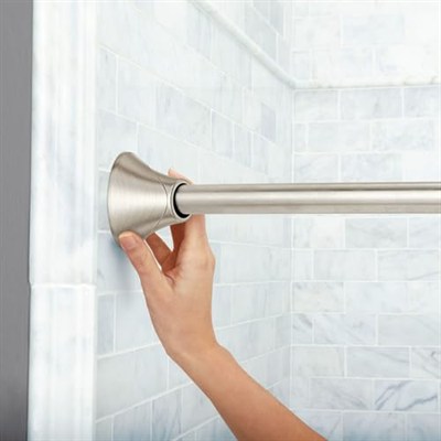 Moen Fırçalanmış Nikel 5 Ayak Ayarlanabilir Gerginlik Banyo Duşları için Tek Kavisli Duş Perdesi Çubuğu, CSR2172BN