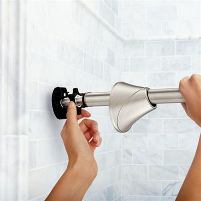 Moen Fırçalanmış Nikel 5 Ayak Ayarlanabilir Gerginlik Banyo Duşları için Tek Kavisli Duş Perdesi Çubuğu, CSR2172BN