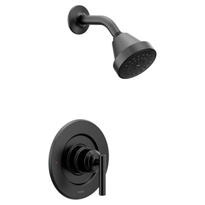 Moen Gibson Mat Siyah Posi-Sıcaklık Basınç Dengeleyici Çevre Dostu Modern Duş Süsü, Valf Gerekli, T2902EPBL