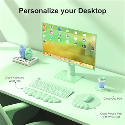 MOKURU Bilek Dayanımlı Bulut Mouse Pad, Bulut Klavye Bilek Dayanağı, Bilgisayar Klavyesi için Bilek Dayanağı, Bulut Mouse Pad Bilek Desteği, Ergonomik Bulut Klavye Fare Bilek Desteği (Yeşil1)