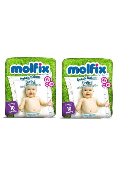 Molfix Bebek Bakım Örtüsü, Alt Açma Bezi, 2 Adet, 60x60 cm