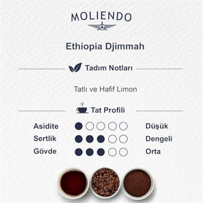 Moliendo Ethiopia Djimmah Yöresel Kahve (Çekirdek Kahve) 250 g