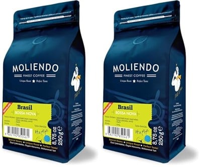 Moliendo Finest Coffee Brasil Bossa Nova Yöresel Kahve (Öğütülmüş Filtre Kahve) 250 g (2 paketi)