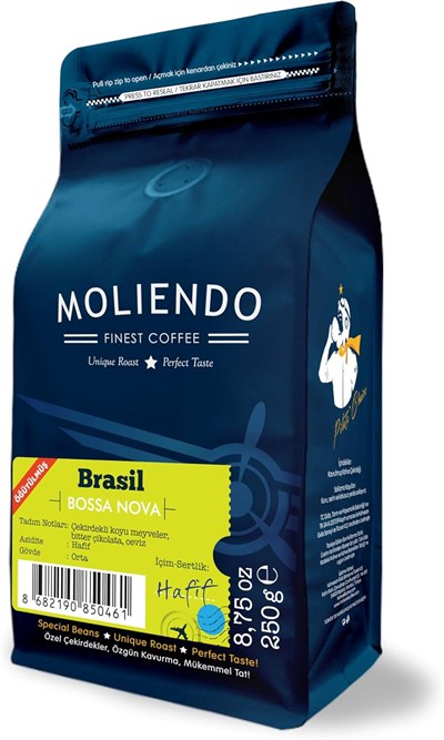Moliendo Finest Coffee Brasil Bossa Nova Yöresel Kahve (Öğütülmüş Filtre Kahve) 250 g