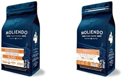 Moliendo Finest Coffee Breakfast Blend Filtre Kahve (Çekirdek) 250 g ve Amalfi Espresso Blend Kahve (Çekirdek) 250 g