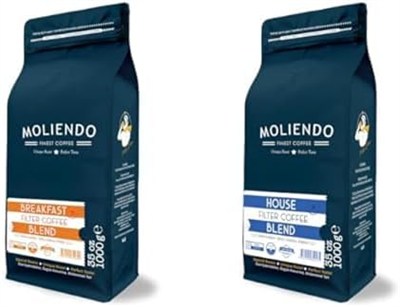 Moliendo Finest Coffee Breakfast Blend Filtre Kahve (Çekirdek) 1000 g ve House Blend Filtre Kahve (Çekirdek) 1000 g