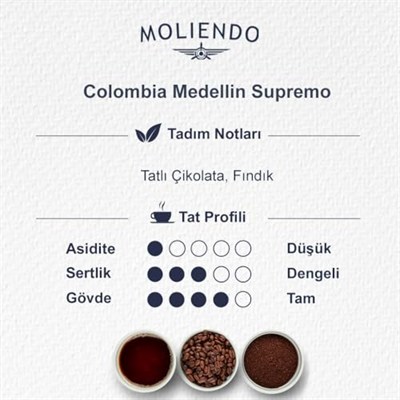 Moliendo Finest Coffee Colombia Medellin Supremo Pratik Filtre Kahve 10x10 g