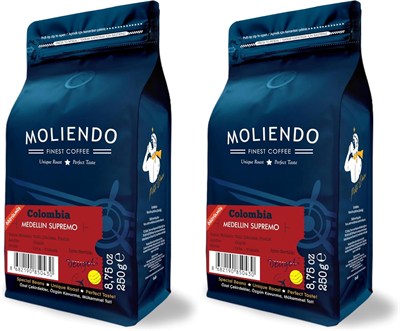 Moliendo Finest Coffee Colombia Medellin Supremo Yöresel Kahve (Öğütülmüş Filtre Kahve) 250 g