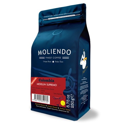 Moliendo Finest Coffee Colombia Medellin Supremo Yöresel Kahve (Öğütülmüş Filtre Kahve) 250 g