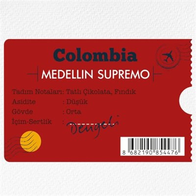 Moliendo Finest Coffee Colombia Medellin Supremo Yöresel Kahve (Öğütülmüş Filtre Kahve) 1000 g