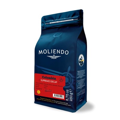 Moliendo Finest Coffee Colombia Supremo Decaf (Kafeinsiz) Yöresel Kahve (Çekirdek) 250 g