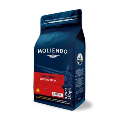 Moliendo Finest Coffee Colombia Supremo Decaf (Kafeinsiz) Yöresel Kahve (Çekirdek) 250 g