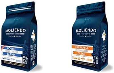 Moliendo Finest Coffee House Blend Filtre Kahve (Öğütülmüş Filtre Kahve) 250 g ve Breakfast Blend Filtre Kahve (Öğütülmüş Filtre Kahve) 250 g