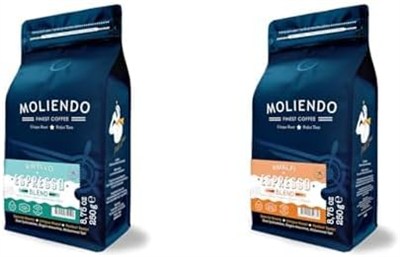 Moliendo Finest Coffee Ravello Espresso Blend Kahve (Çekirdek) 250 g ve Amalfi Espresso Blend Kahve (Çekirdek) 250 g