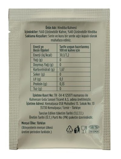 Moliendo Hindiba Kahvesi 60 Tek İçimlik Paket 120 g