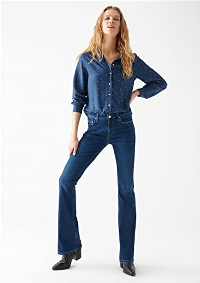 Molly Casual Zımparalı Koyu Mavi Jean Pantolon 1013683047