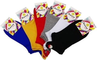 Moms Lab Kadın 6Lı Renkli Emoji Figürlü Nakışlı Patik Çorap