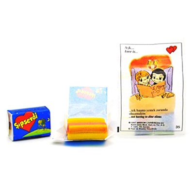 Mondelez International Love Is (Sipsevdi) Sakız, Çilek ve Muz Aromalı Şeker Sakızı 1 Paket 100 Adet