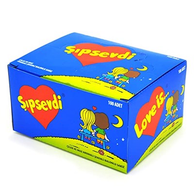 Mondelez International Love Is (Sipsevdi) Sakız, Çilek ve Muz Aromalı Şeker Sakızı 1 Paket 100 Adet
