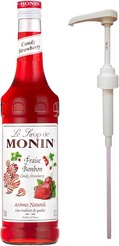 Monin Çilek Şurubu (700ml) + Şurup Pompası