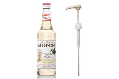 Monin White Chocolate / Beyaz Çikolata 700 ml Şurup + Monin Şurup Pompası