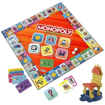 Monopoly App Bankacılık Masa Oyunu | Uygulama Etkin Oyun | Akıllı Cihazlara Bağlantılar | 8+ Yaş | 2 ila 6 Oyuncu | 45 Dakika | Çocuklar için Aile Oyunları | Noel Çorap Doldurucular