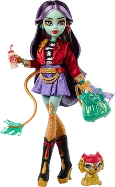 MONSTER HIGH JINAFIRE LONG™ Monster High Jinafire Long bebek, köpekçiği Cloudy Yun Yun ve 7 aksesuar HYV58