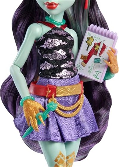 MONSTER HIGH JINAFIRE LONG™ Monster High Jinafire Long bebek, köpekçiği Cloudy Yun Yun ve 7 aksesuar HYV58