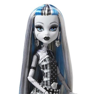 Monster High Reel Drama Bebek, Frankie Stein Siyah Beyaz, Bebek Boyutu ve Yaşam Boyu Posterlerle Koleksiyonluk Reprodüksiyon, Korku Flick Teması - Seçenekler: Frankie Stein, Clawdeen Kurt