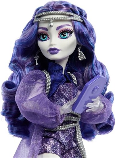 MONSTER HIGH SPECTRA VONDERGEIST Bebek Evcil gelinciği Rhuen ve aksesuarlarıyla Monster High Spectra Vondergeist bebek HXH77