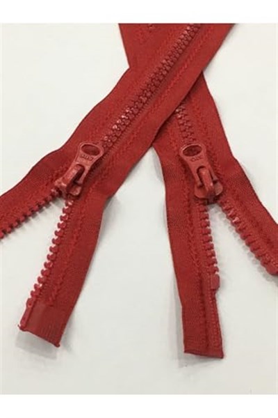 Mont Fermuarı Çift Yön 70 Cm Kırmızı Kemik Diş 1123