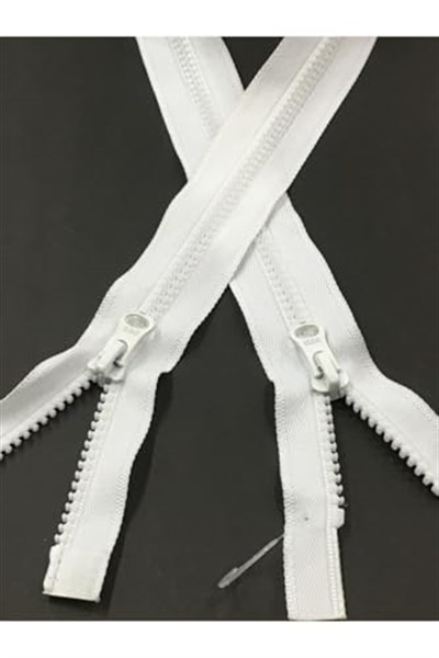 Mont Fermuarı Çift Yön 75 Cm Beyaz Kemik Diş 1123
