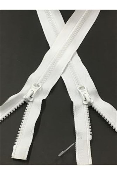 Mont Fermuarı Çift Yön 75 Cm Beyaz Kemik Diş 1123