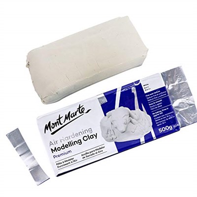 Mont Marte Beyaz Hava Sertleştirici Modelleme Kili, 500 g (1,1 lb). Yaklaşık 24 saatte kurur. Tüm Beceri Seviyelerindeki Heykeltraşlar ve Modelciler için uygundur.